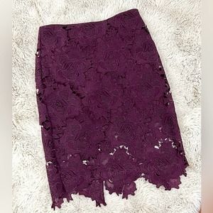 Lulus Lace Wine Burgundy Skirt Sz Small